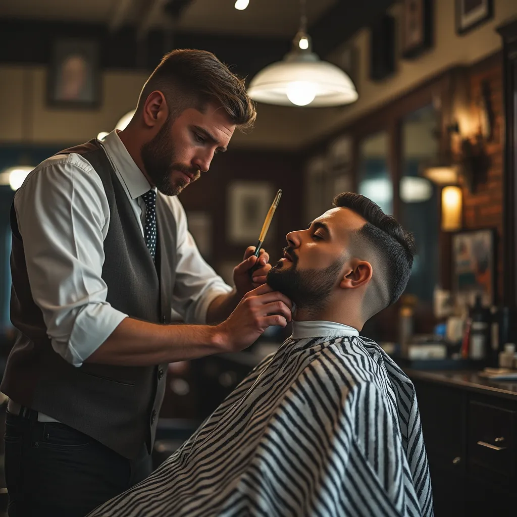 Interior de la barbería